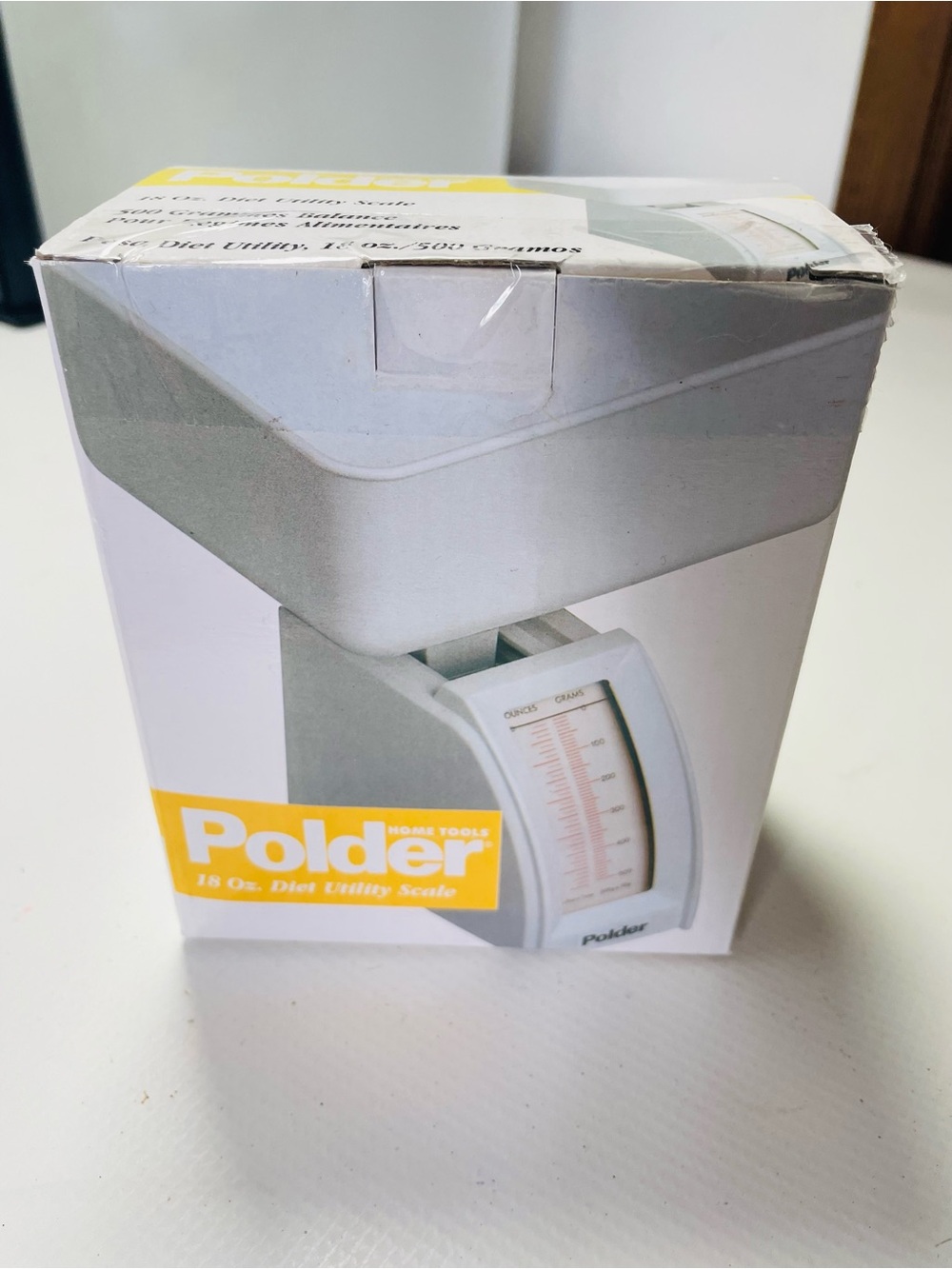 Vintage Polder Yellow and White Utility Diet Scale